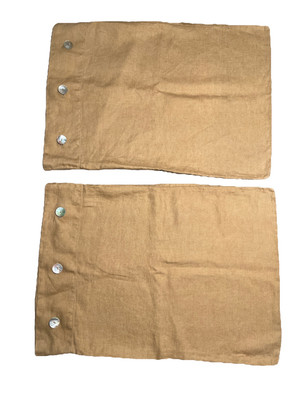 Pottery Barn 100% Linen 26x19” Flax Color Pillow Covers, Set Of Two-image