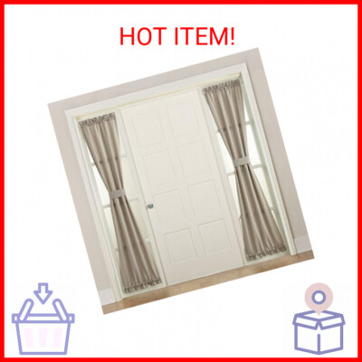 Sun Zero Barrow Energy Efficient Rod Pocket Door Sidelight Curtain Panel, 26