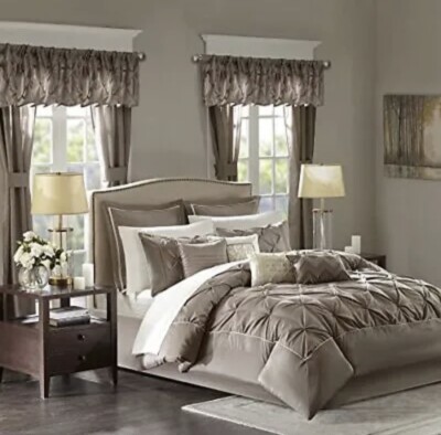 Madison Park Essentials Room in a Bag Faux Silk Comforter Set - Luxe Diamond ...-image