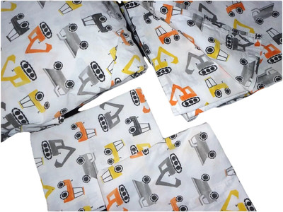 POTTERY BARN KIDS PARKER ORGANIC CONSTRUCTION BULLDOZER TRUCKS 4P FULL SHEET SET-image