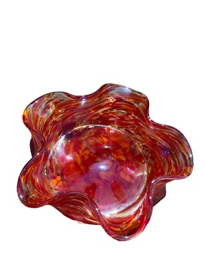 Star Shaped Glass Bowl Decorative Rosetree New Orleans Studio Art Glass-image