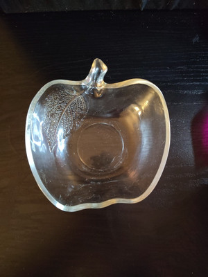 Apple Shaped Leaf Glass Bowl #48-image