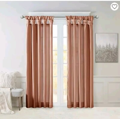Madison Park Window Panel Curtain 50in x 84in Twisted Tab Spice Light Filtering -image