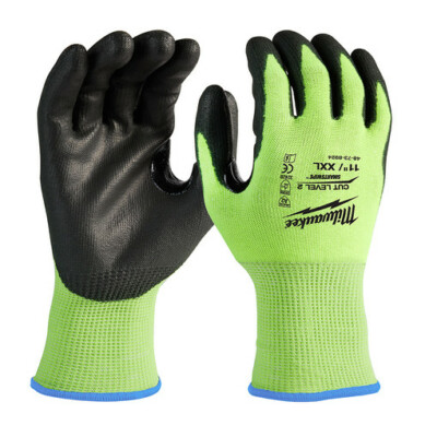 Milwaukee 48-73-8924 High-Visibility Cut Level 2 Polyurethane Dipped Gloves XXL-image
