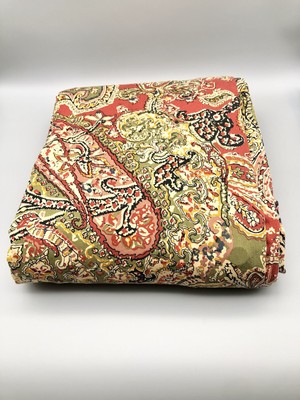 Pottery Barn Sienna Paisley Duvet Cover King Red Green 2010 Super Soft-image
