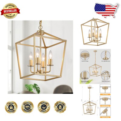 Modern Industrial Gold Chandelier for Kitchen Island & Entryway – 66.93'' Height-image