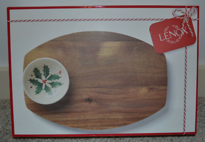 Lenox Breadboard w/ Dip Bowl From Hosting the Holidays Collection 12.5