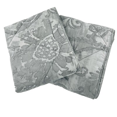 Pottery Barn Set Of 2 Scarlett King Sham Grey Gray 20x36” New Pillowcase-image