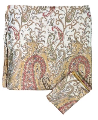 Pottery Barn Full/Queen Duvet Cover & 1 Standard Sham Paisley Farmhouse Boho-image