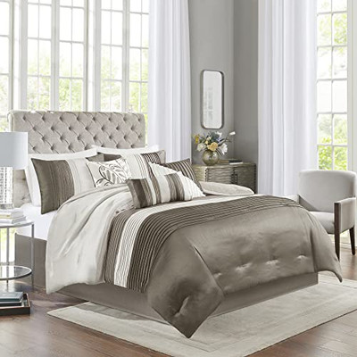  Amherst Faux Silk Comforter Set-Casual Contemporary Design All Season Down -image