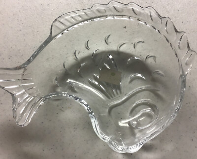 Studio Nova by Mikasa Glass Leaping Fish Shaped Nut/Dip/Candy Bowl Dish 6”-image