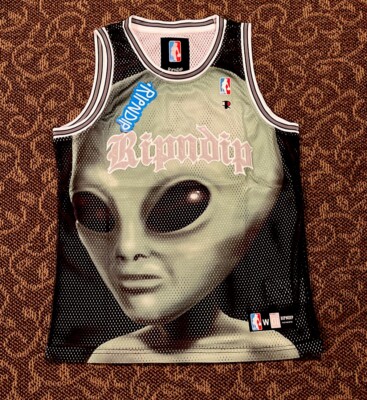 Men’s Rip N Dip We Come In Peace Alien Basketball Jersey Size Large NEW L-image