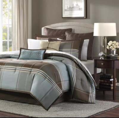 Madison Park 8 Piece Classic Comforter Set for Queen Size Bed All Season-image