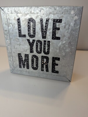 Demdaco Studio Love You More Metal Light Up Wall Decor 6X6-image