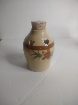 Lois Jaggard Ohio Art Studio Pottery Square Floral potpourri pot  Flowers Leaves-image