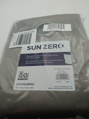 Sun Zero Panel Curtain Grommet 52in x 84in Gray-image
