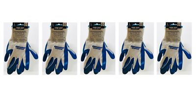 New Lot (5) x Firm Grip Pro Paint Washable Nitrile Dipped Gloves (Large) Pairs-image