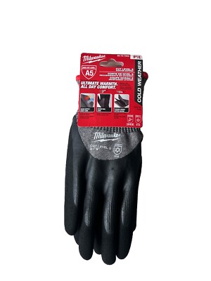 Milwaukee 48-73-7952 ANSI Cut Level 5 Winter Dipped Cold Weather Gloves-9” L-image