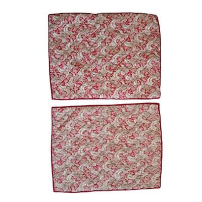 Lot Of 2 Pottery Barn Georgia Red Paisley Quilted  Standard Pillow Shams-image