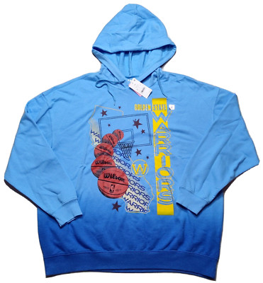 GOLDEN STATE WARRIORS Men 2XL Bonnie Blue Dip Dye Hoodie NEW-image
