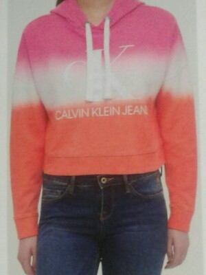 Calvin klein women Dip Dye hoodie Pullover XL Multicolor pink, long sleeve-image