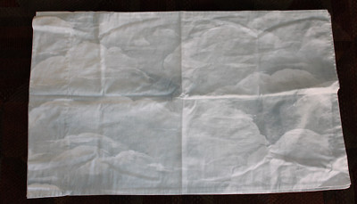 POTTERY BARN Queen Flat sheet + 2 Standard PILLOW CASES light blue with clouds-image