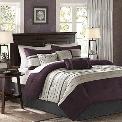 Madison Park Palmer Purple Polyester 7-Piece King Comforter Set-image