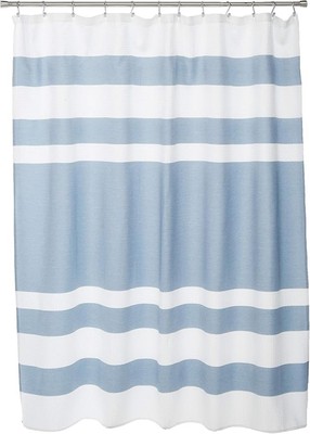 Madison Park Spa Waffle Weave Striped Fabric Shower Curtain , Classic Shower-image
