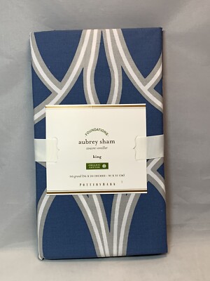Pottery Barn Aubrey Sham King 36x20 Organic Cotton NWT 200 Thread Count-image