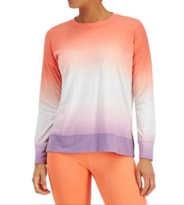 ID Ideology Women S Dip Dye Crewneck Top Orange Size X -Large-image