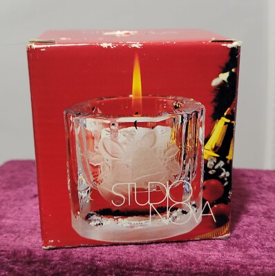 Studio Nova Tea Light Candle Holder Clear With Frosted Bells 3x3