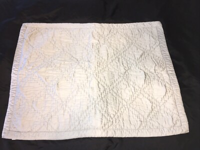 Pottery Barn Gray Daimond Quilted Standard Sham Pair Cotton Pick Stitch-image