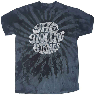 The Rolling Stones - 70's Logo - Dip Dye Black t-shirt-image