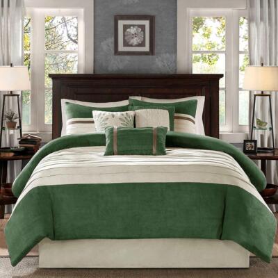100% Polyester 7 Piece Comforter Set, Green-image