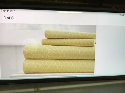 Market 3 Piece Sheet Set Patterned Twin Honeycomb Yellow-image