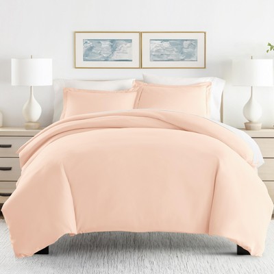 Premium Ultra Soft 3Piece Duvet Cover Set Full Queen Blush-image