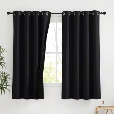 100% Blackout Curtains for Bedroom, Total Blackout Thermal Insulated Grommet ...-image