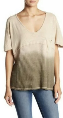 Free People | Sun Dial Dip-Dye Tee Shirt | sand. Combo Size L-image