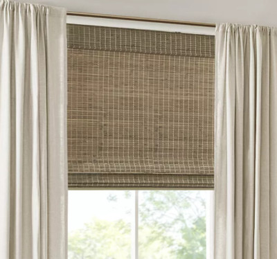 Madison Park Eastfield 100% Bamboo Cordless Roman Shades-light filtering-image