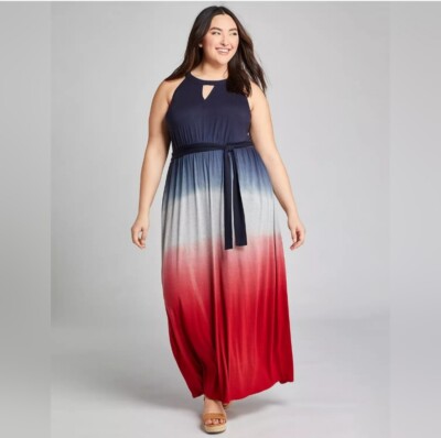 Lane Bryant Dip Dye Keyhole Maxi Dress - 2X-image