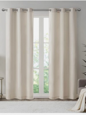 Madison Park Galen Basketweave Room Darkening Curtain Panel Pair 40x8 2-PK 40x84-image