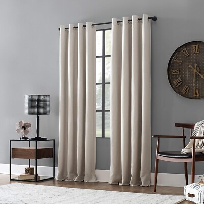 Archaeo Linen Blend Blackout Grommet Top Curtain, Panel 52