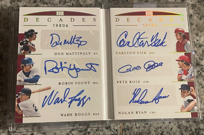 PETE ROSE NOLAN RYAN BOGGS FISK MATTINGLY YOUNT 2019 National TREASURES AUTO 2/3-image