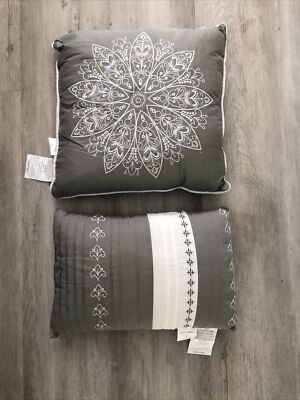 Madison Park Cotton Decorative Pillows Gray 2 Piece-image