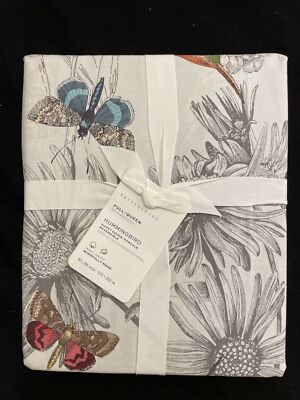 POTTERY BARN HUMMINGBIRD FULL / QUEEN DUVET W/ 2 STANDARD SHAMS NEW W TAGS-image