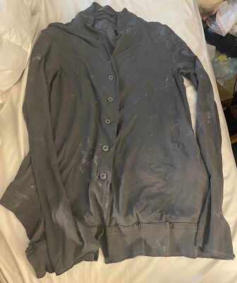 Rundholz DIP Jacket Button Cardigan Gray Silver Shimmer L Cotton Stretch NWOT-image