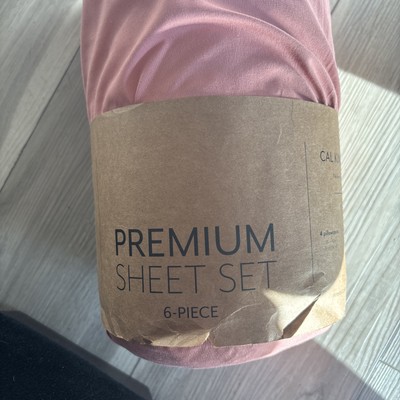 Ienjoy Home Pink Clay Premium Ultra Soft 6-Piece Bed Cal King Sheet Set-image