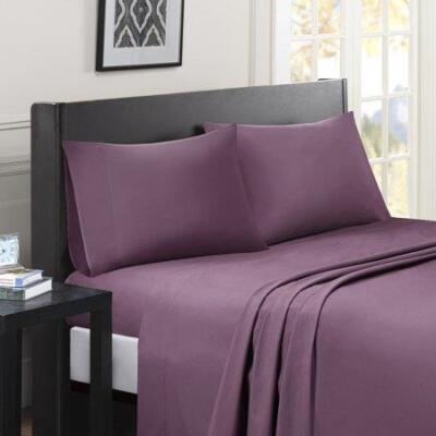 Madison Park Micro Splendor Full Purple 4-Piece Sheet Set-image