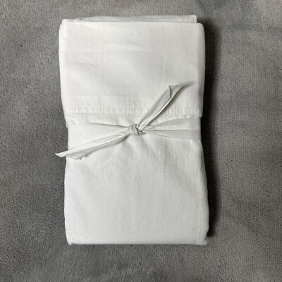 Pottery Barn Dream Brushed Organic Cotton Standard Shams White S/2 NWOT 029-image