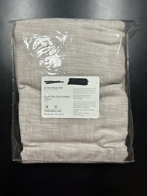 Pottery Barn Seaton Textured Cotton Curtain Panel Oatmeal Beige 84x50 Cotton-image